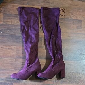 Nature Breeze Bonita Burgundy Over-the-Knee Boots Size 8.5 NWB